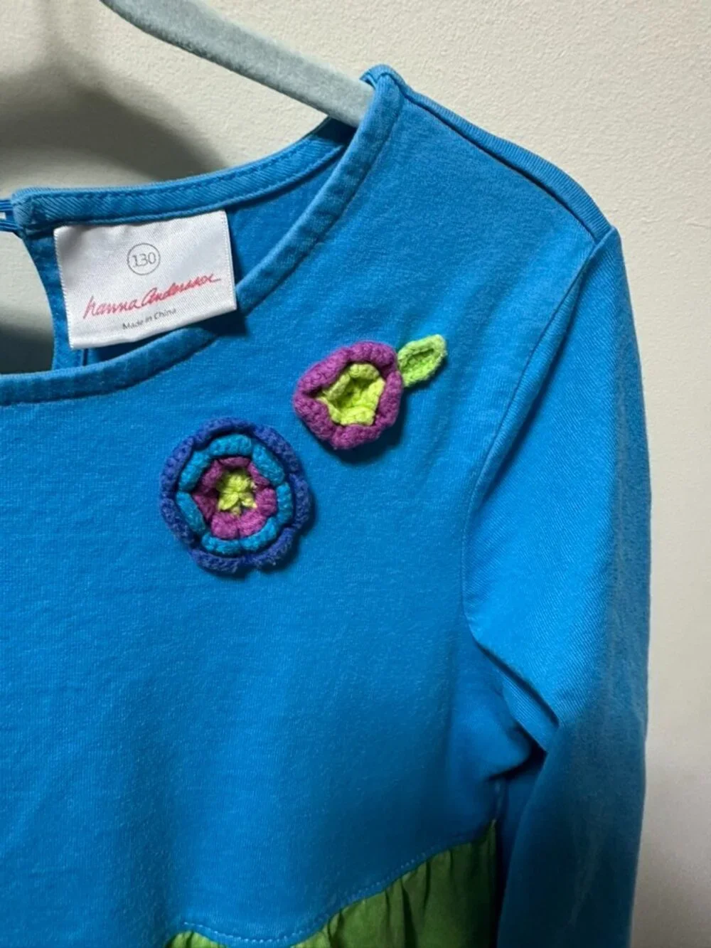 Hanna Andersson Colorblock Long Sleeve‎ Twirl 100% Cotton Size 130 cm/ 8